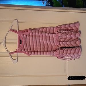 Ralph Lauren Girls M Pink Striped Drop Waist Dress w Pockets, Polo Player/Horse